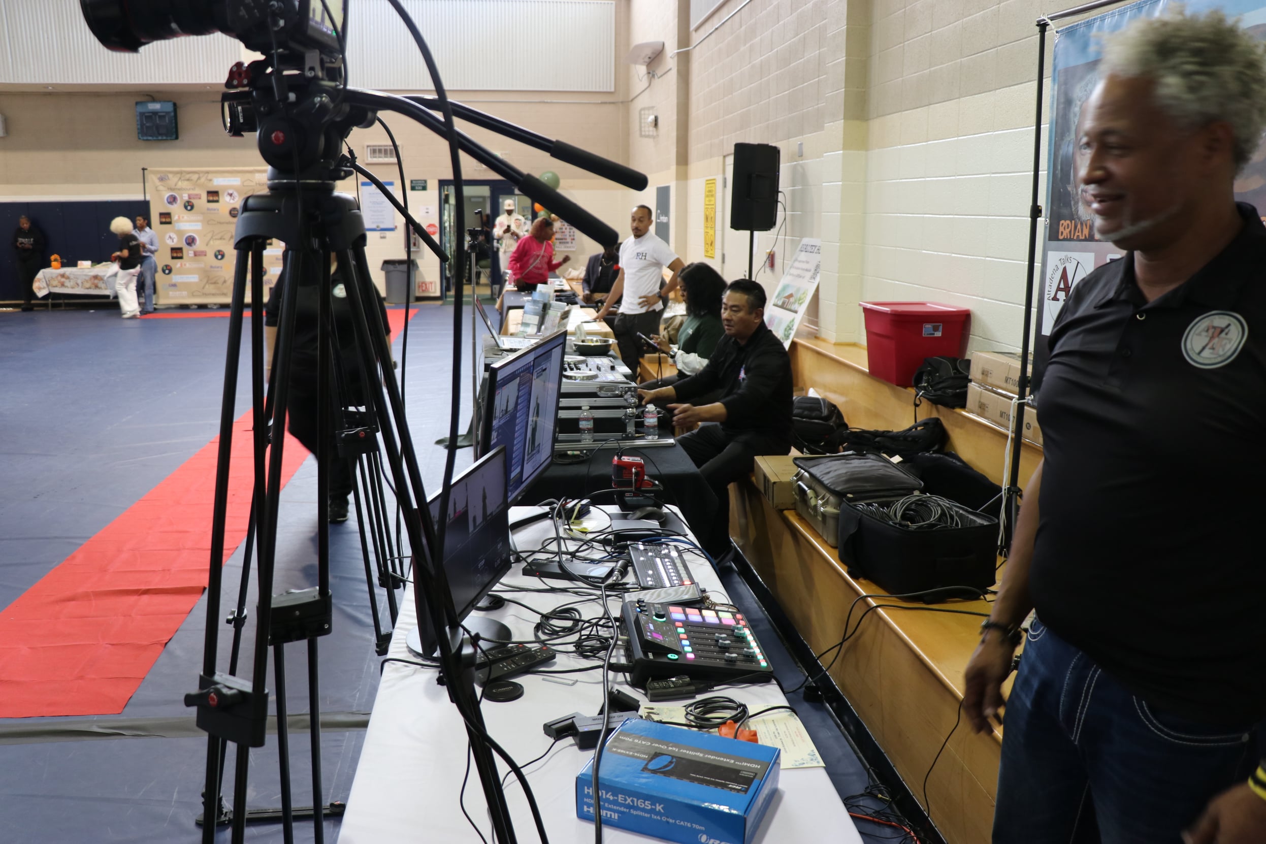 ATF host Brian Baccus manning the camera at the Day of Thanks Luncheon at Loma Alta Park in Altadena California